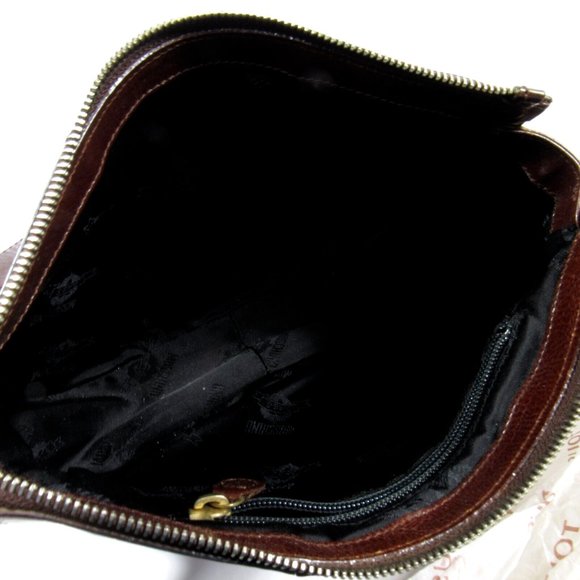 Ladies genuine leather bag CHIAROSCURO mod. ALENA  Moschino Women\'s Patchwork Leather Shoulder Bag Made in Italy Brown Multicolor